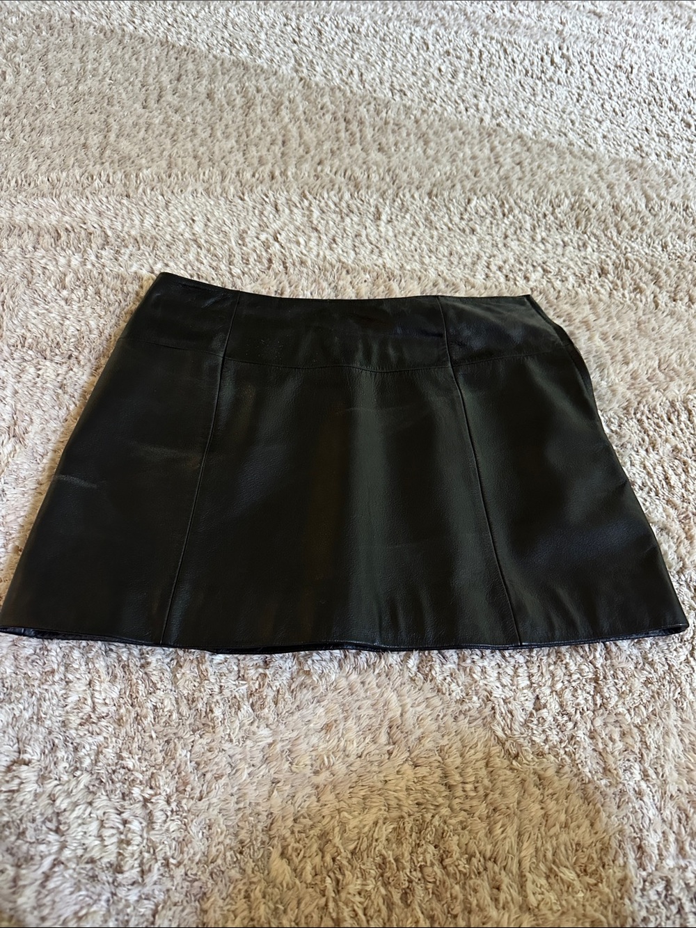 Wilsons Leather Black  Leather Mini Skirt with Panel Seams